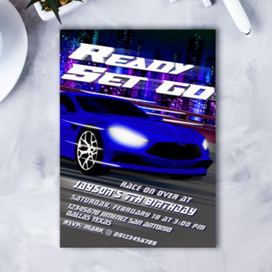 Bereit Set Go - Racing Einladung