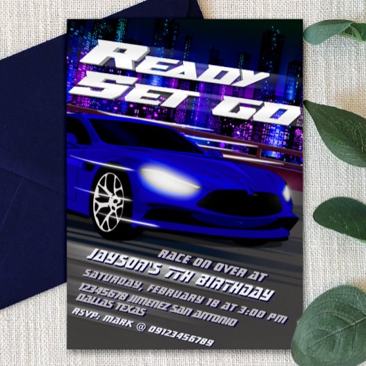 Bereit Set Go - Racing Einladung