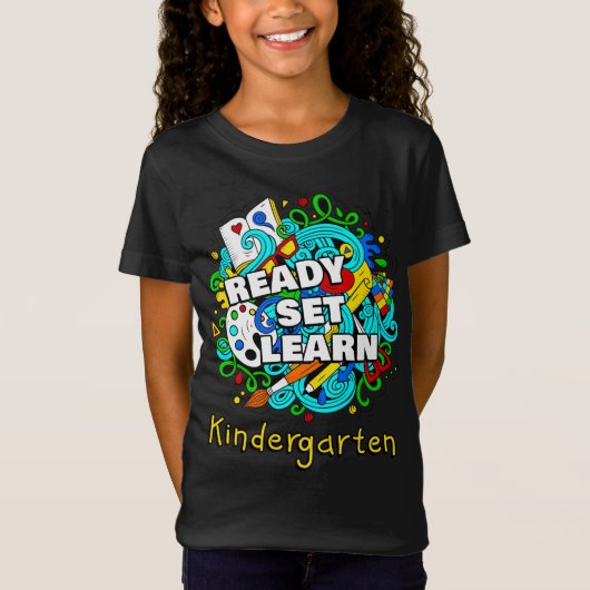 Bereit Set Lernen Anfänger Kindergarten Kinder  T-Shirt (Vorderseite)
