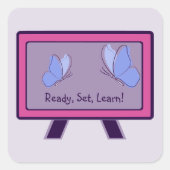 Bereit, Set, lernen! Zurück zur Schule Quadratischer Aufkleber (Vorderseite)