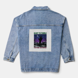 Bereit Tumble Zombie Hand Halloween Friedhof Mond_ Jeansjacke