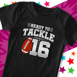 Bereit, um 16 Fußball-Party 16. Geburtstag T-Shirt