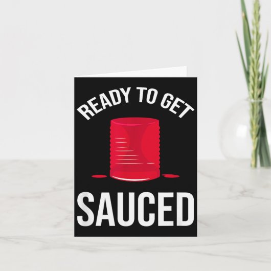 Bereit, um lustige Cranberry-Sauce zum Thanksgivin Karte (Vorderseite)