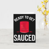 Bereit, um lustige Cranberry-Sauce zum Thanksgivin Karte (Gelbe Blume)