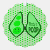 Bereit, um New Baby Funny Green Pea Custom Kacken Ornament Karte (Vorderseite)