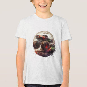 "Bereit und bereit zum Roll" Custom Monster Truck Tri-Blend Shirt