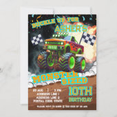 Bereit und bereit zum Roll Monster Truck Geburtsta Einladung (Vorderseite)