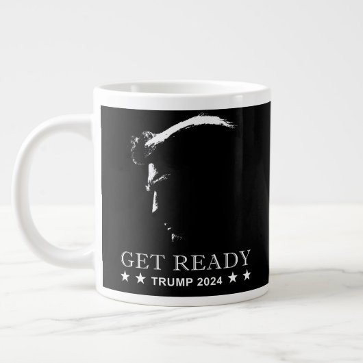 Bereit: USA Donald Trump 2024 Kaffee-Tasse Jumbo-Tasse (Links)