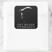 Bereit: USA Donald Trump 2024 Quadratischer Aufkleber (Tasche)