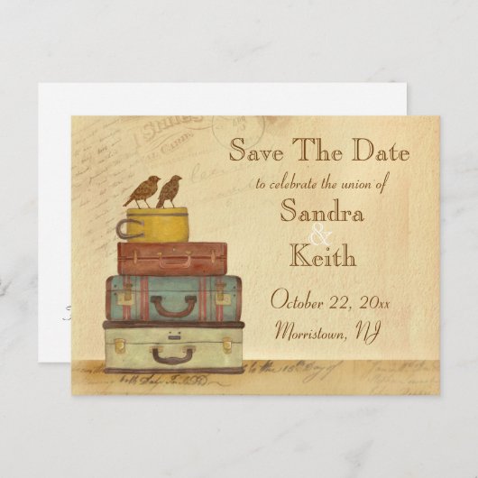 Bereit, Vögel Save the Date zu fliegen Postkarte (Vorne/Hinten)