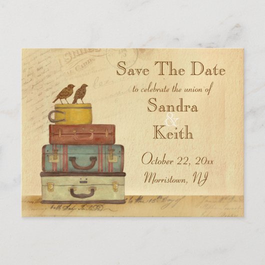 Bereit, Vögel Save the Date zu fliegen Postkarte (Vorderseite)