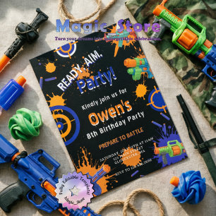 Bereit, Ziel, Party! Dart   Nerf Gun Battle Geburt Einladung