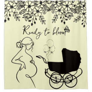 Bereit zu blühen Baby Shower Hintergrund Duschvorhang