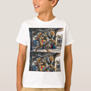 Bereit zu Brüllen beim Lernen Tiger-Löwe-Schule T-Shirt