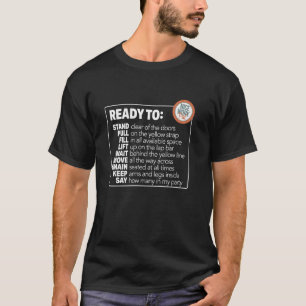 Bereit zu stehen ziehen füllen heben warten bewege T-Shirt