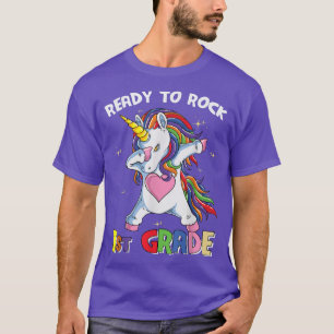 Bereit, zuerst die 1. Klasse Einhorn-Mädchen zurüc T-Shirt