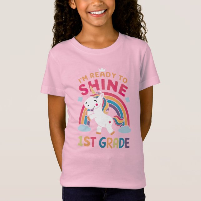 Bereit zum 1. Klasse-Einhorn von Shine T-Shirt (Vorderseite)