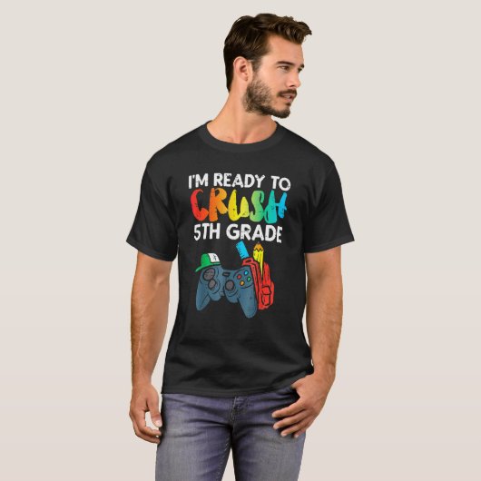 Bereit zum Absturz des 5. Grades des 5. Videospiel T-Shirt (Vorne ganz)