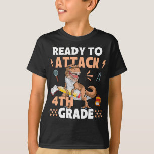Bereit zum Angriff von Dinosaurier der 4. Klasse T-Shirt