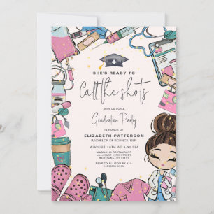 Bereit zum Anrufen der Krankenschwester Graduation Einladung