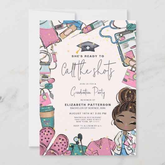 Bereit zum Anrufen der Krankenschwester Graduation Einladung (Vorderseite)