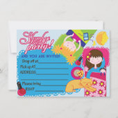 Bereit zum Besetzen Schlummermädchen Schläferchen  Einladung (Vorderseite)