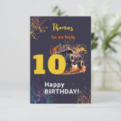 Bereit zum Crash Monster LKW dunkel glücklich Gebu Karte (Stehend Vorderseite)