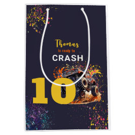 Bereit zum Crash Monster LKW dunklen Geburtstag Mittlere Geschenktüte