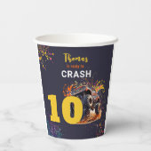 Bereit zum Crash Monster LKW dunklen Geburtstag Pappbecher (Rückseite)