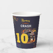 Bereit zum Crash Monster LKW dunklen Geburtstag Pappbecher (Vorderseite)