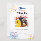 Bereit zum Crash von Monster LKW Geburtstag Einladung (Vorderseite)