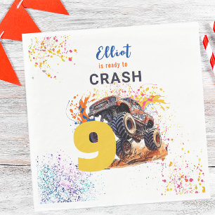 Bereit zum Crash von Monster LKW Geburtstag Serviette
