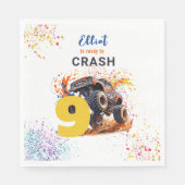 Bereit zum Crash von Monster LKW Geburtstag Serviette (Vorderseite)