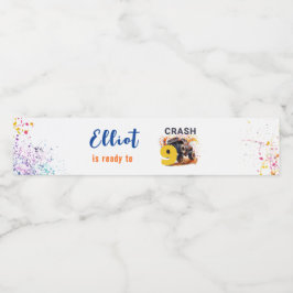 Bereit zum Crash von Monster LKW Geburtstag Wasserflaschenetikett