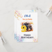 Bereit zum Crash von Monster LKW glücklich Geburts Karte (Vorderseite/Rückseite Beispiel)