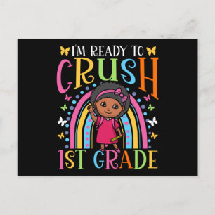 Bereit zum Crush 1. Klasse Schwarzes Mädchen Erste Postkarte