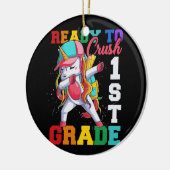 Bereit zum Crush 1. Klasse Unicorn Auf Wiedersehen Keramik Ornament (Links)