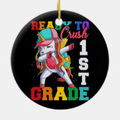 Bereit zum Crush 1. Klasse Unicorn Auf Wiedersehen Keramik Ornament (Hinten)