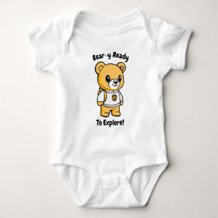 Bereit zum Erkunden! Süßer Bär Baby Strampler