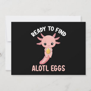 Bereit zum Finden der Alotl Eier Ostern Axolotl Einladung