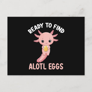 Bereit zum Finden der Alotl Eier Ostern Axolotl Postkarte