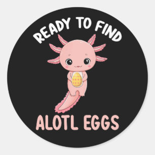 Bereit zum Finden der Alotl Eier Ostern Axolotl Runder Aufkleber