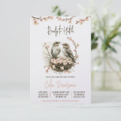 Bereit zum Hatch! Niedliche Vogelspülung Babydusch Einladung (Stehend Vorderseite)