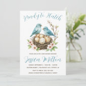 Bereit zum Hatsch, Vogelnest, Eierdusche Einladung (Stehend Vorderseite)