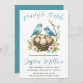 Bereit zum Hatsch, Vogelnest, Eierdusche Einladung (Vorne/Hinten)