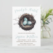 Bereit zum Hatsch, Vogelnest, Eierdusche Einladung (Stehend Vorderseite)