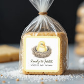 Bereit zum Hatschen der gelben Frühlingsdusche Quadratischer Aufkleber