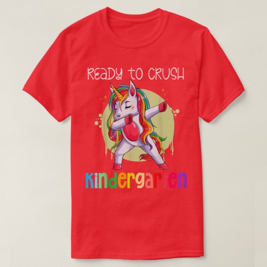 Bereit zum Kindergarten, Einhorn, Zurück T-Shirt (Design vorne)