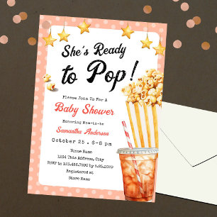 Bereit zum Knallen Baby Shower Popcorn Brause Them Einladung
