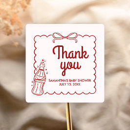 Bereit zum Knallen Soda Baby Shower Quadratischer Aufkleber